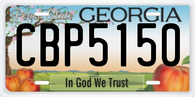 GA license plate CBP5150