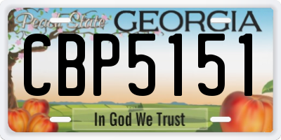 GA license plate CBP5151
