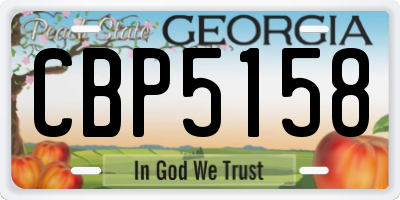 GA license plate CBP5158