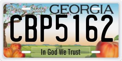 GA license plate CBP5162