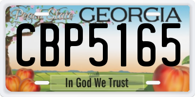 GA license plate CBP5165