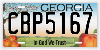 GA license plate CBP5167