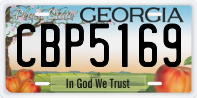 GA license plate CBP5169