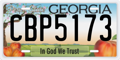 GA license plate CBP5173