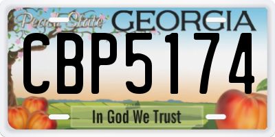 GA license plate CBP5174