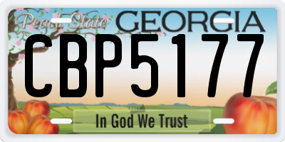 GA license plate CBP5177