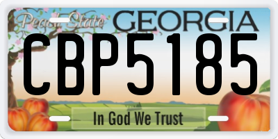GA license plate CBP5185