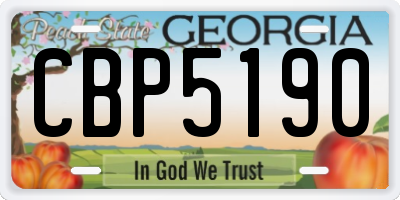 GA license plate CBP5190