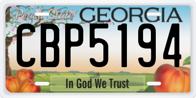 GA license plate CBP5194