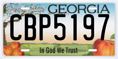GA license plate CBP5197