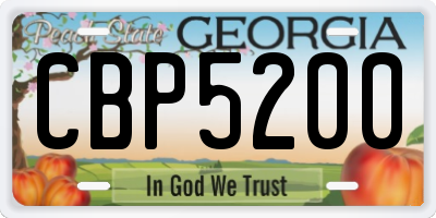GA license plate CBP5200