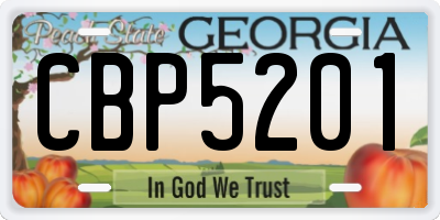 GA license plate CBP5201
