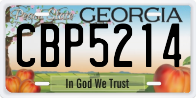 GA license plate CBP5214