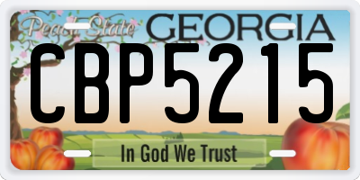 GA license plate CBP5215