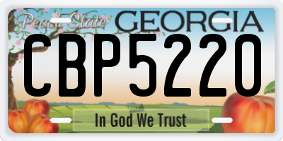 GA license plate CBP5220