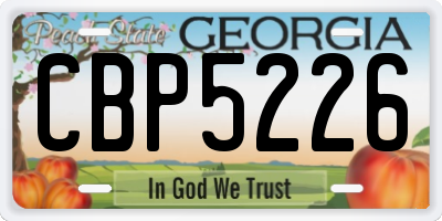 GA license plate CBP5226