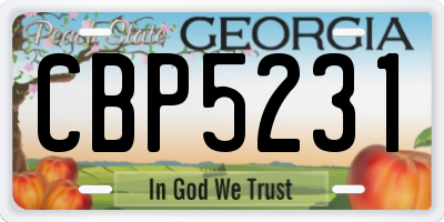 GA license plate CBP5231