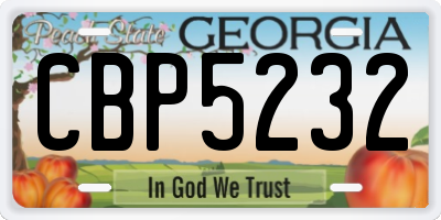 GA license plate CBP5232