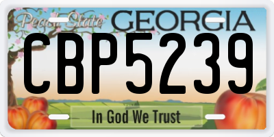 GA license plate CBP5239