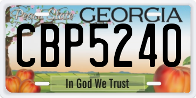 GA license plate CBP5240