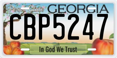GA license plate CBP5247