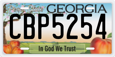 GA license plate CBP5254