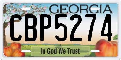 GA license plate CBP5274