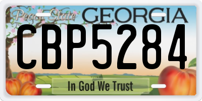 GA license plate CBP5284