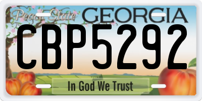 GA license plate CBP5292