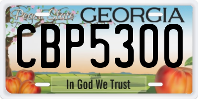 GA license plate CBP5300
