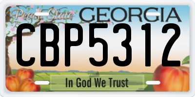 GA license plate CBP5312