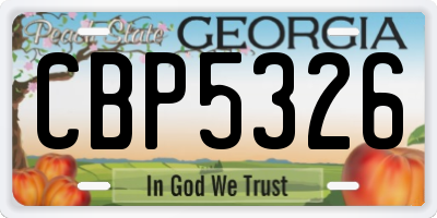 GA license plate CBP5326