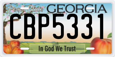 GA license plate CBP5331