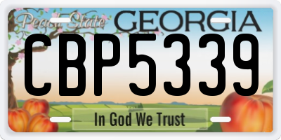 GA license plate CBP5339
