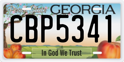 GA license plate CBP5341