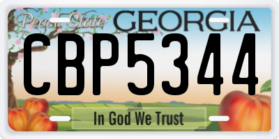 GA license plate CBP5344