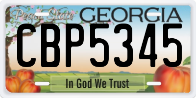 GA license plate CBP5345