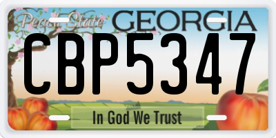 GA license plate CBP5347