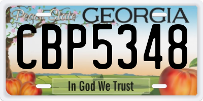 GA license plate CBP5348
