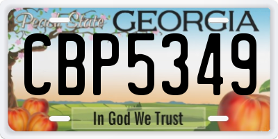 GA license plate CBP5349