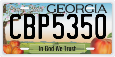 GA license plate CBP5350