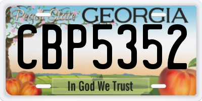 GA license plate CBP5352
