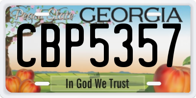 GA license plate CBP5357