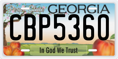 GA license plate CBP5360