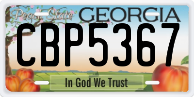 GA license plate CBP5367