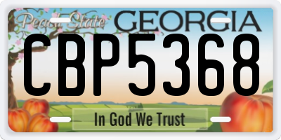 GA license plate CBP5368