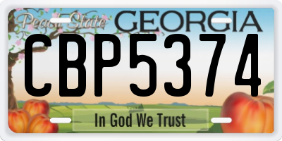 GA license plate CBP5374