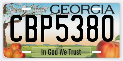 GA license plate CBP5380