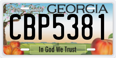 GA license plate CBP5381
