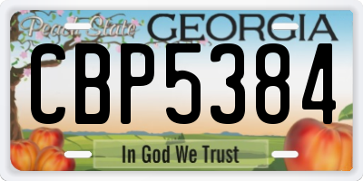 GA license plate CBP5384